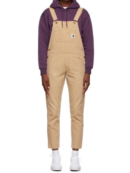 Carhartt Work In Progress Tan Cotton Overall Jumpsuit